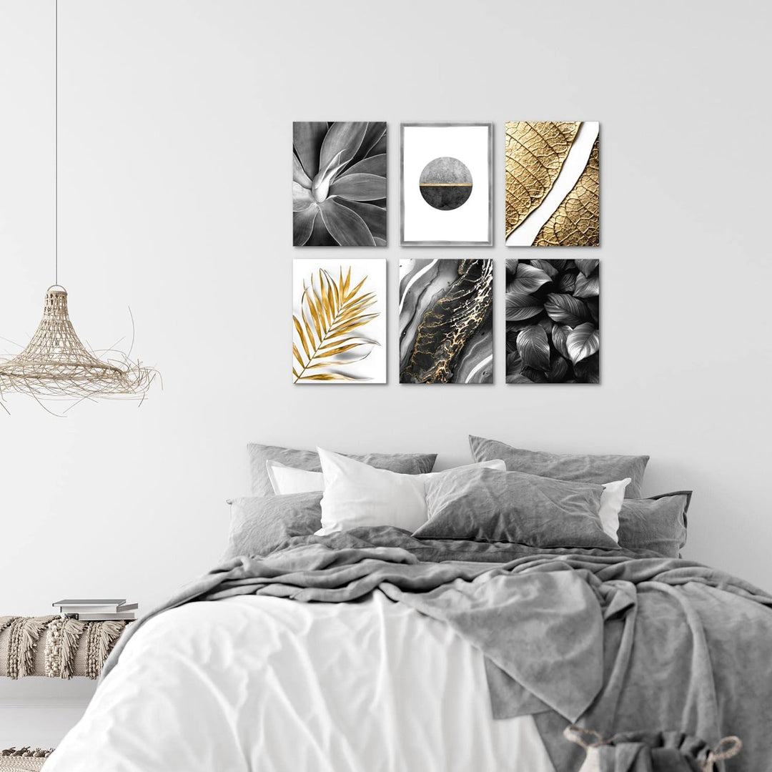 Novart Set Wandbilder - KEIN EXTRA RAMEN BENÖTIGT - Wohnzimmer Schlafzimmer - Bilder Modern Abstrakt