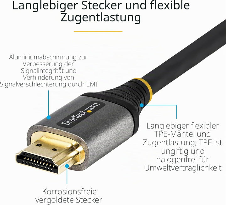 StarTech.com 3m HDMI 2.1 Kabel 8K - Zertifiziertes Ultra High Speed HDMI Kabel 48Gbit/s - 8K 60Hz/4K