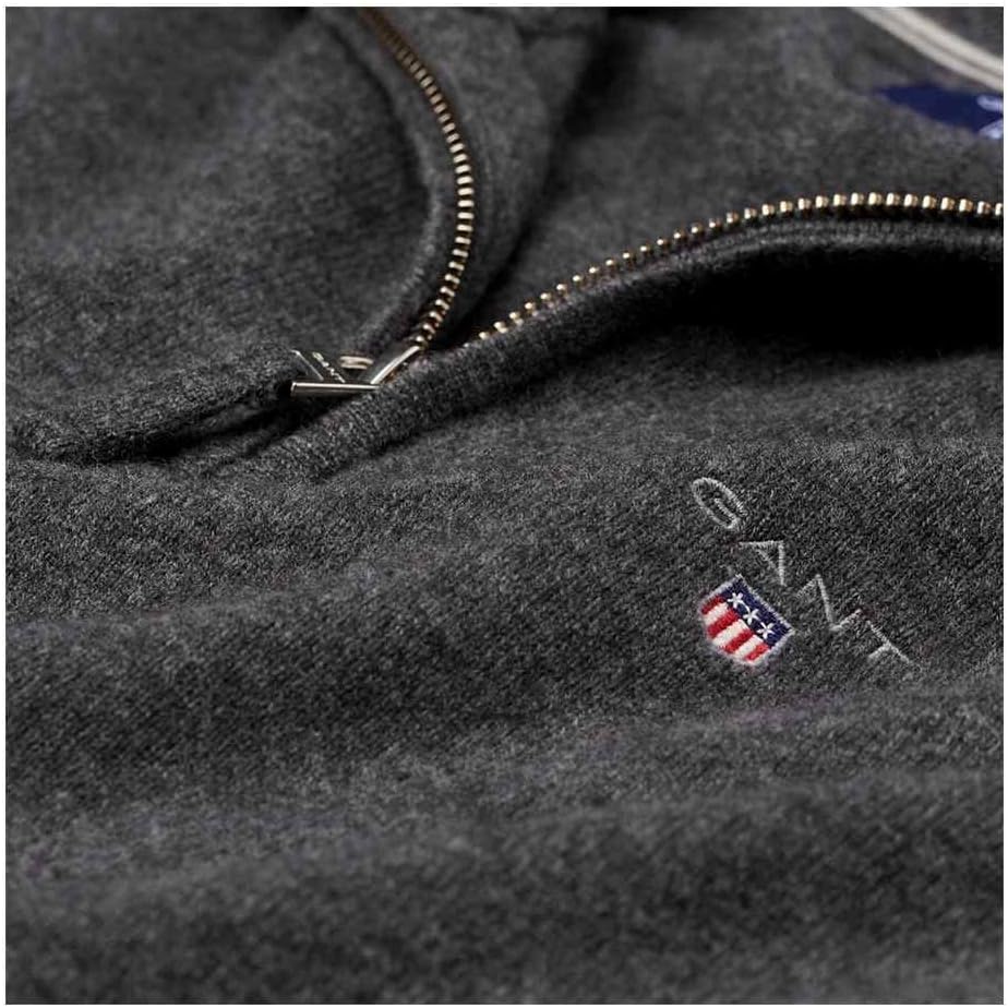 GANT Pullover Lammwolle Herren Half Zip Troyer - Grau XL 2XL 4XL 5XL Übergrossen Grösse 5XL