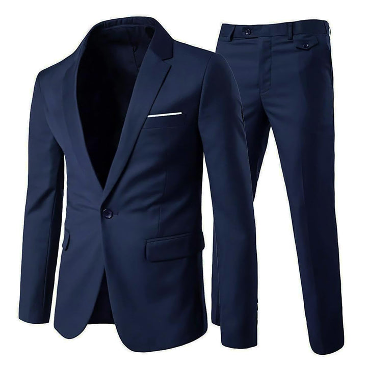 Allthemen Herrenanzug 2 Teilig Slim Fit Anzüge Business Hochzeitanzug für Männer S Dunkelblau, S Dun