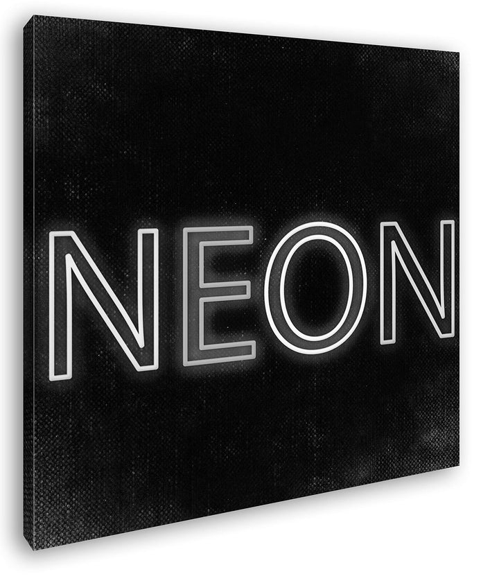 deyoli NEON Schriftzug Format: 70x70 Effekt: Schwarz&Weiss als Leinwandbild, Motiv auf Echtholzrahme