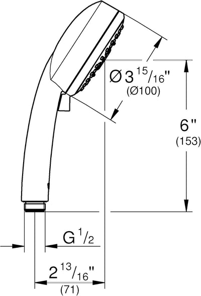 GROHE Tempesta Cosmopolitan 100 - Handbrause (wassersparend, 4 Strahlarten, 10cm Handbrause, Antikal