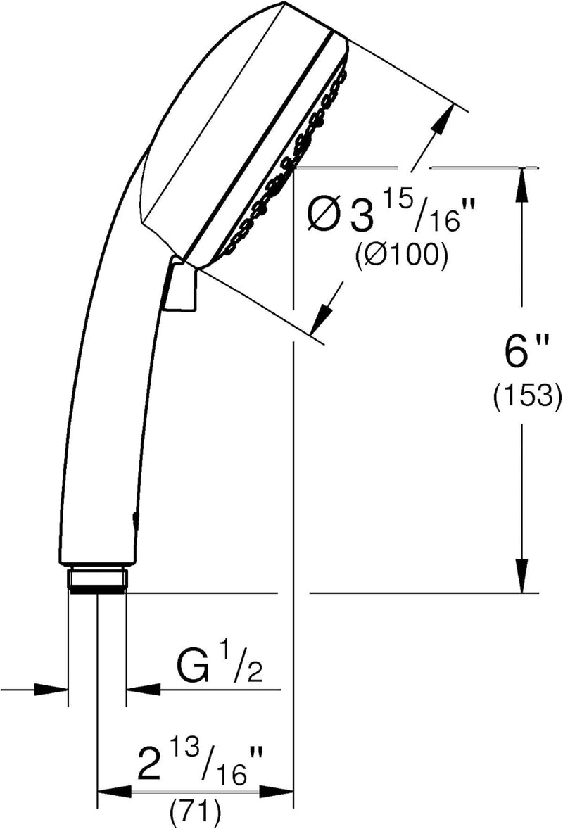 GROHE Tempesta Cosmopolitan 100 - Handbrause (wassersparend, 4 Strahlarten, 10cm Handbrause, Antikal