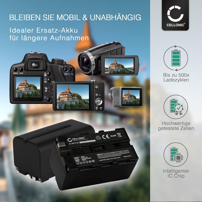 CELLONIC® 2X Akku NP-F970 NP-F960 NP-F570 NP-F770 kompatibel mit Sony NX100 NX5 HXR-MC2500 MC2000 VX