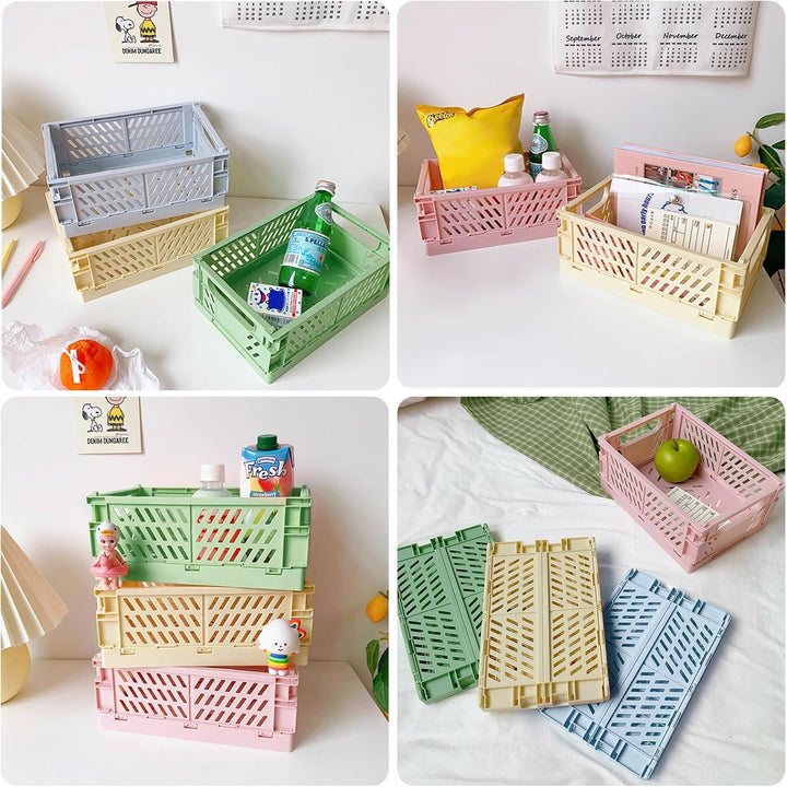 Royouzi Klappbox, 4 Stück Klappkiste Aufbewahrungskorb (25×16.5×10CM) Körbe Aufbewahrungskiste, Stap