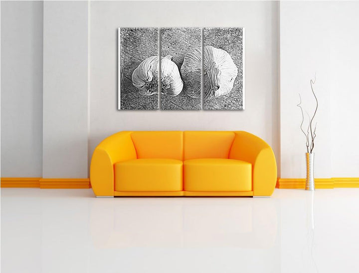 zwei Knoblauchknollen NewArt 3-Teiler Leinwandbild 120x80 Bild auf Leinwand, XXL riesige Bilder fert