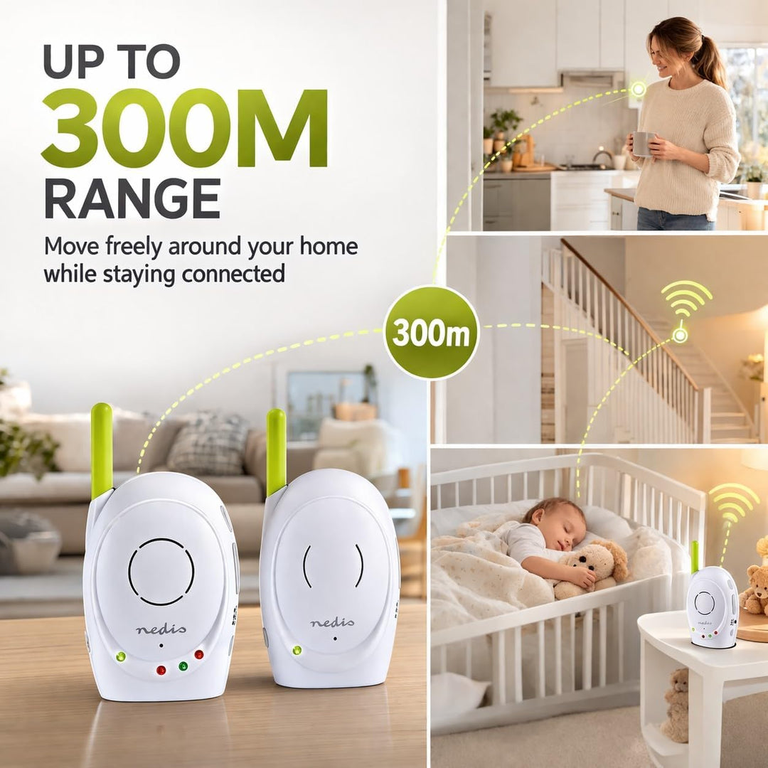 Nedis - Audio-Baby-Monitor - Babyphone - Gegensprechfunktion - Batteriebetrieben/Netzstromversorgung