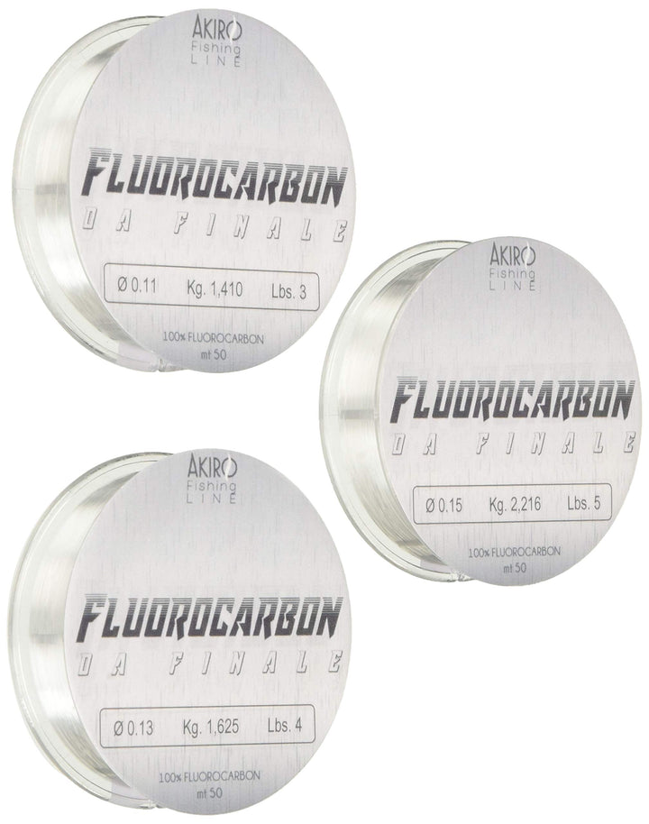 Akiro 100% Fluorocarbon Angelschnur 0.17-0.19-0.2 mm durchsichtig, 0.17-0.19-0.2 mm durchsichtig