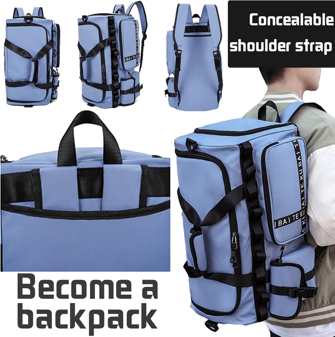 Reisetasche Damen Herren, 65L Wasserabweisende Sporttasche, Reise Tasche mit Schuhfach und Nassfach,