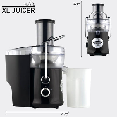 Starlyf XL Juicer Leistungsstarke Saftpresse 600 W, 2 Geschwindigkeiten, BPA-frei, für die Küche, Ex