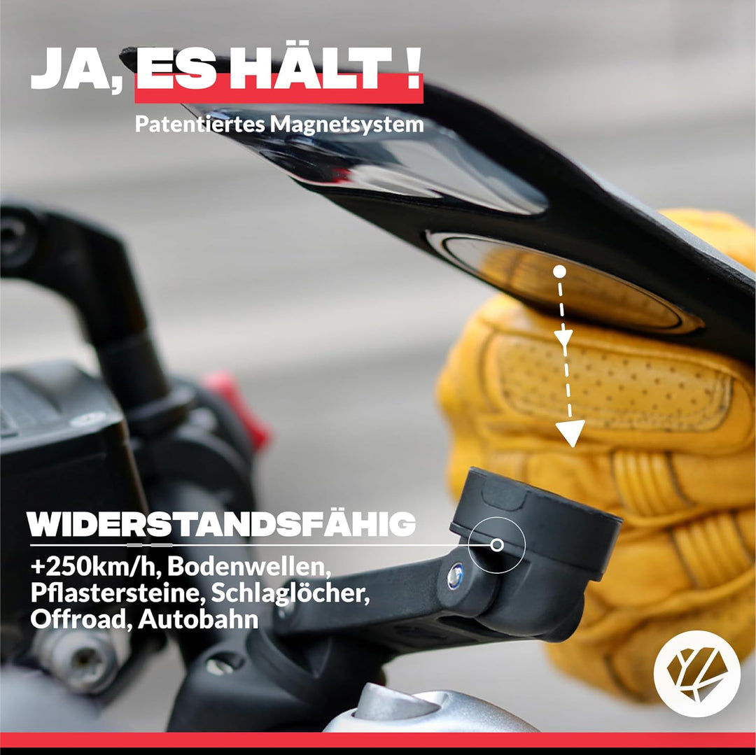 Shapeheart französische Innovation, magnetische Motorrad-Telefonhalterung Pro mit Gelenkarm und abne