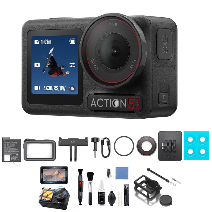 DJI Osmo Action 5 Pro Standard Combo mit Zubehör, Action Cam 4K mit 1/1,3" Sensor, 4K/120fps Videoka