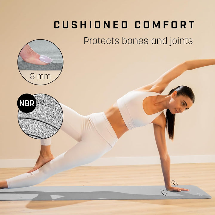 KG Physio Yogamatte Rutschfest und Gepolstert - Yoga Matte mit Tragegurt, Fitnessmatte, Turnmatte, S