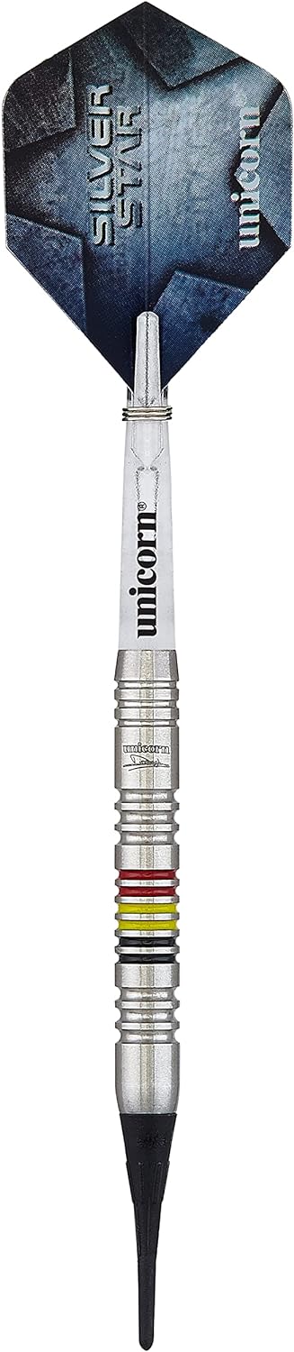 Unicorn, Dimitri Van den Bergh, Silver Star, Player Endorsed Dart Set, 80% Tungsten, 18g to 26g Weic