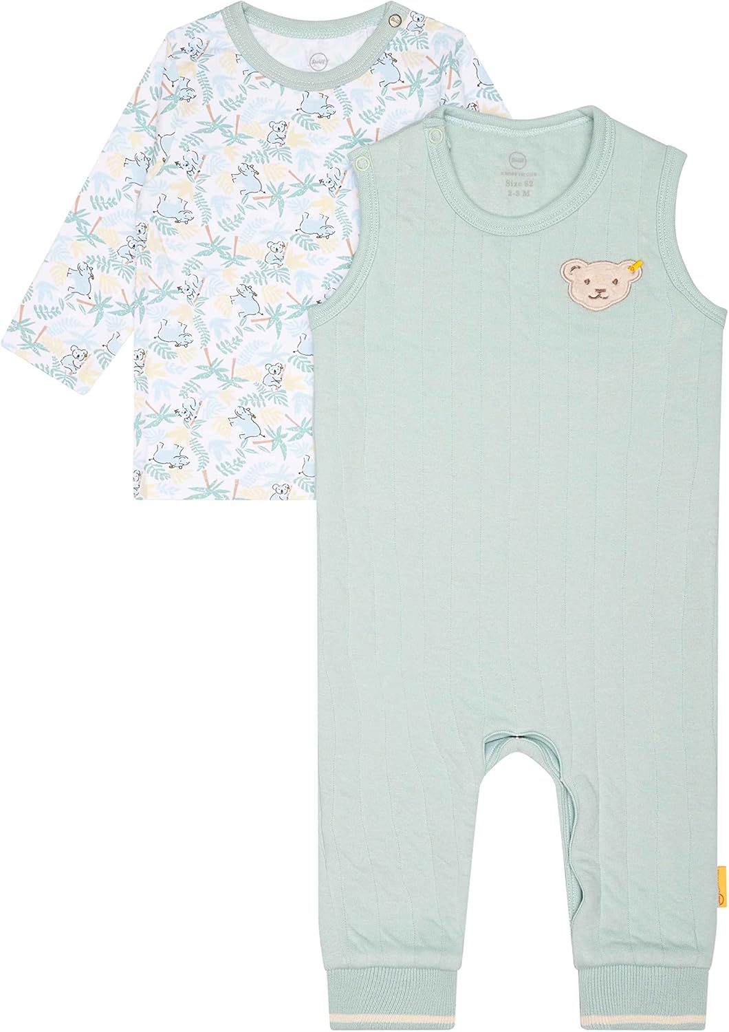 Steiff Baby - Jungen Set Strampler Ohne Fuss + T-shirt Langarm Set Strampler + T-Shirt langarm 62 ET