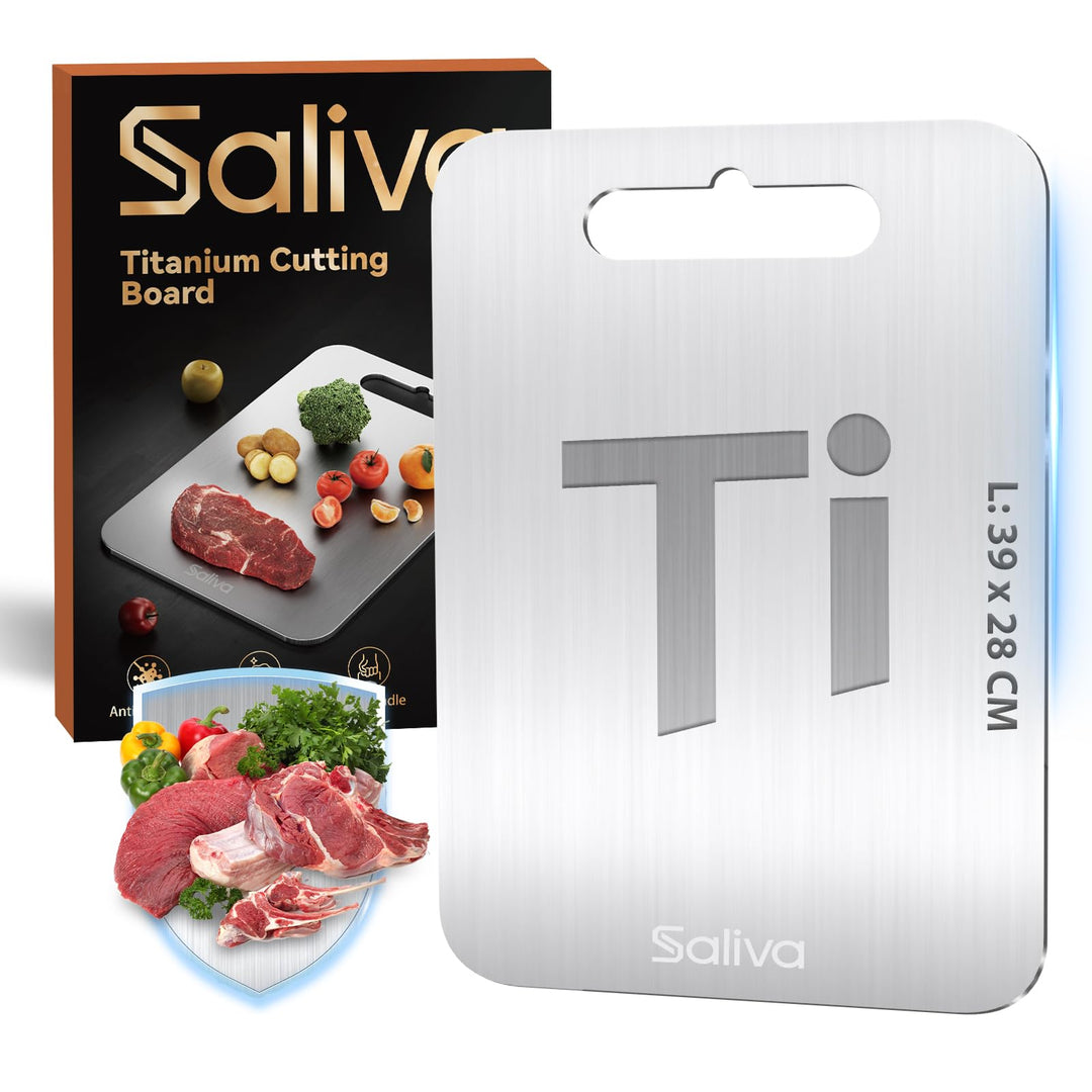 Titan Schneidebrett, Edelstahl Titanium Cutting Board, BPA-freies Doppelseitiges Lebensmittel Grade