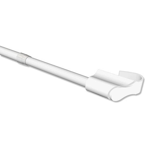 Interdeco Klemmstange (1 Stück), Klemmfix Scheibenstange Weiss in 10/12 mm Ø, Sitefix, 75-125 cm aus