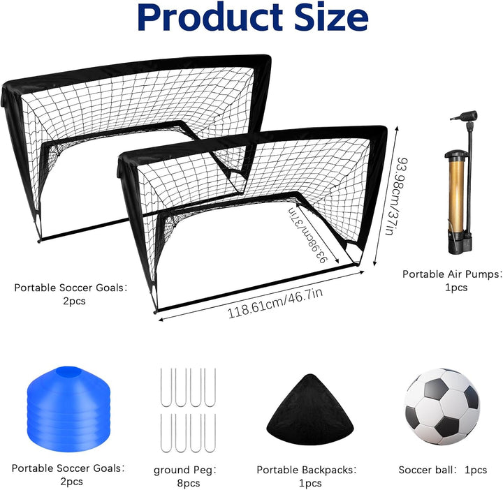 2er Fussballtor Kinder Set,grosses Fussballtor für Kinder und Erwachsene,Fussball-Tore Faltbar mit G