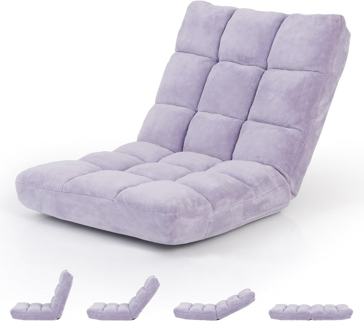 RELAX4LIFE Bodenstuhl Faltbar, Lazy Sofa, Meditationsstuhl, Bodensessel mit Verstellbarer Lehne, für