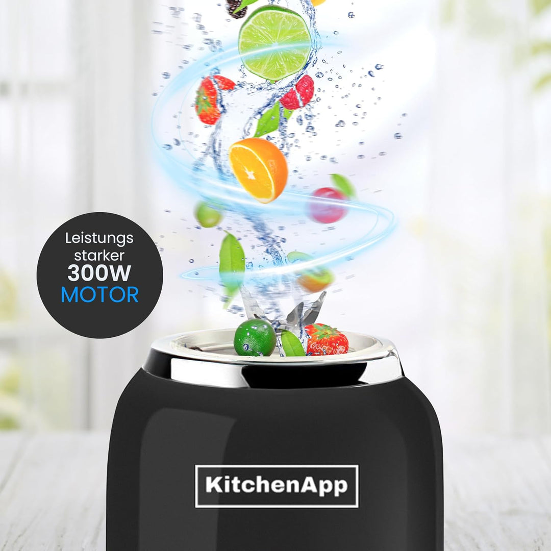 Kitchenapp | Retro-Nährstoffmixer zum Mitnehmen | 300 W BPA-freier Smoothiemaker | Tragbarer Mixer f