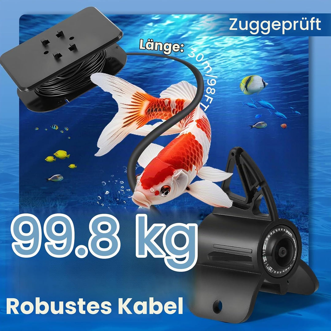 Unterwasserkamera für Angeln, Fishfinder mit 4,3" IPS-Bildschirm &amp; 30m Kabel, Nachtsicht-Infrarot, W