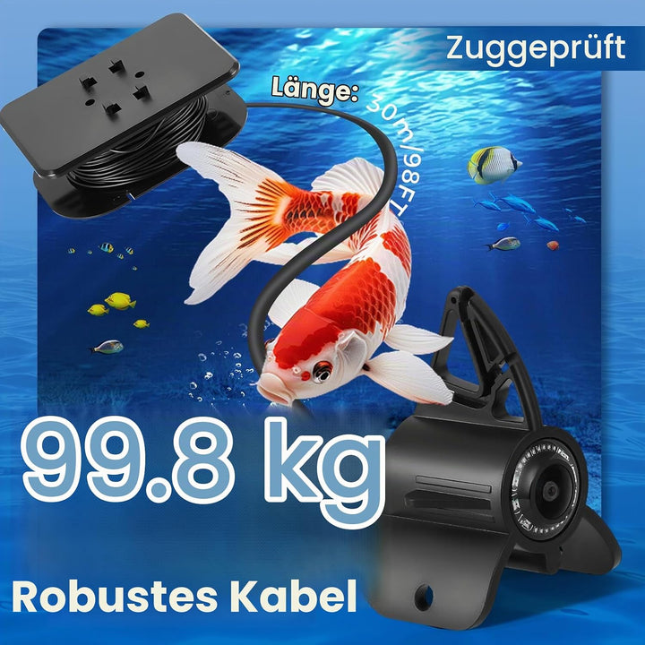 Unterwasserkamera für Angeln, Fishfinder mit 4,3" IPS-Bildschirm &amp; 30m Kabel, Nachtsicht-Infrarot, W