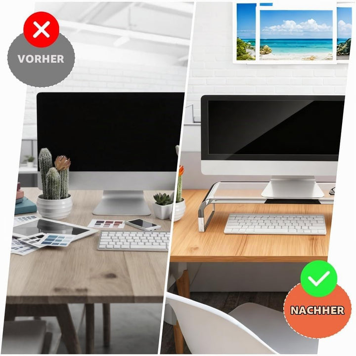 Monitorständer Acryl Bildschirmständer Transparenter Bildschirmerhöhung PC Laptopständer Monitorerhö