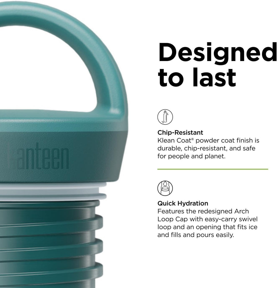 Klean Kanteen Rise klassische Isolierflasche aus Edelstahl, mit Bogenschlaufenverschluss, in der Far