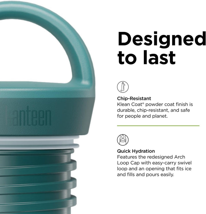 Klean Kanteen Rise klassische Isolierflasche aus Edelstahl, mit Bogenschlaufenverschluss, in der Far