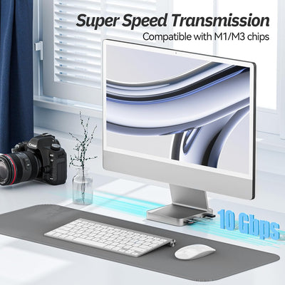 Minisopuru USB C Hub für iMac 24 Zoll 2021/2023, iMac Zubehör unterstützt M.2 NVMe SSD, iMac USB Hub
