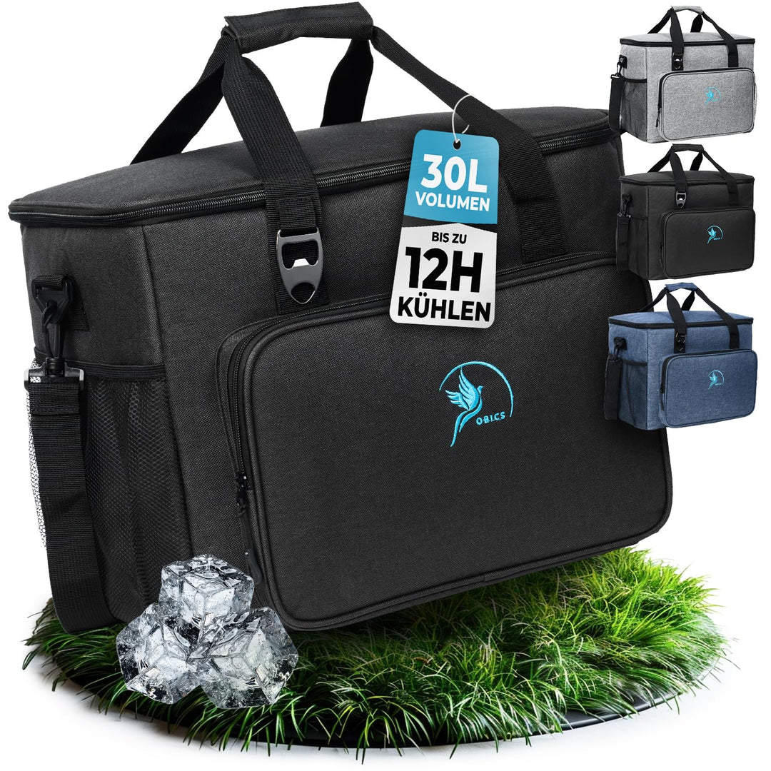 Obics Kühltasche klein 20L & Gross 30L, Kühlbox faltbar mit Flaschenöffner Lunchtasche Herren - lang