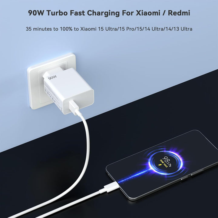 90W USB C Ladegerät Ladekabel für Xiaomi 17 Ultra 15TPro 15 14 15Ultra 15Pro 15S Pro 14 13 Ultra, 90