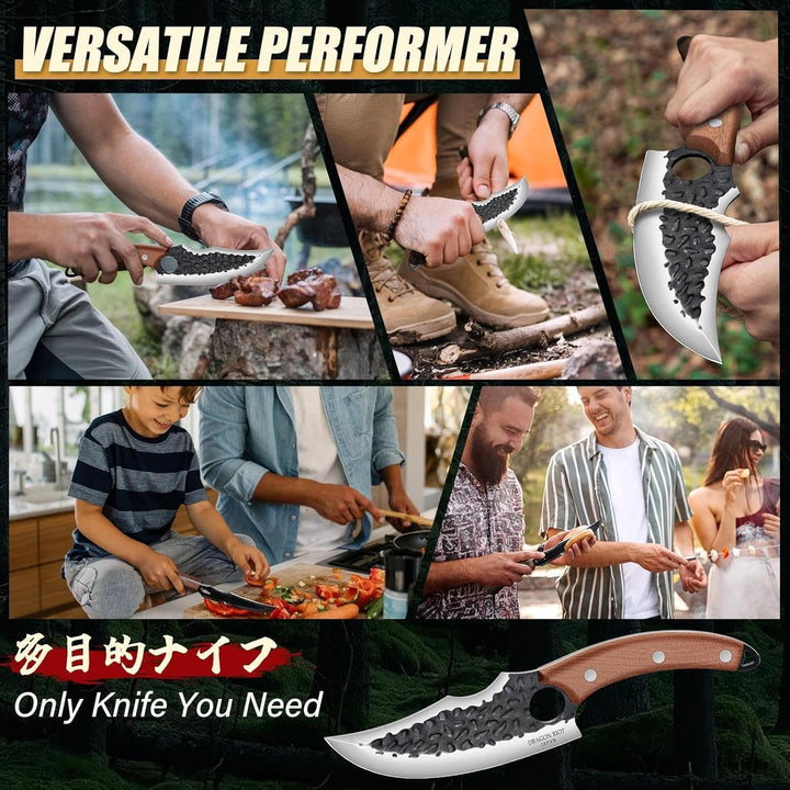 DRAGON RIOT Wikinger-Messer zum Fleischschneiden, Geschmiedetes Japanisches Küchenmesser - Scharf Gr