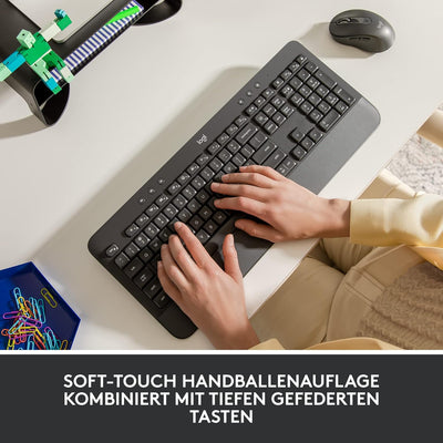 Logitech Signature K650 Comfort kabellose Tastatur mit Handballenauflage, BLE Bluetooth/Logi Bolt US