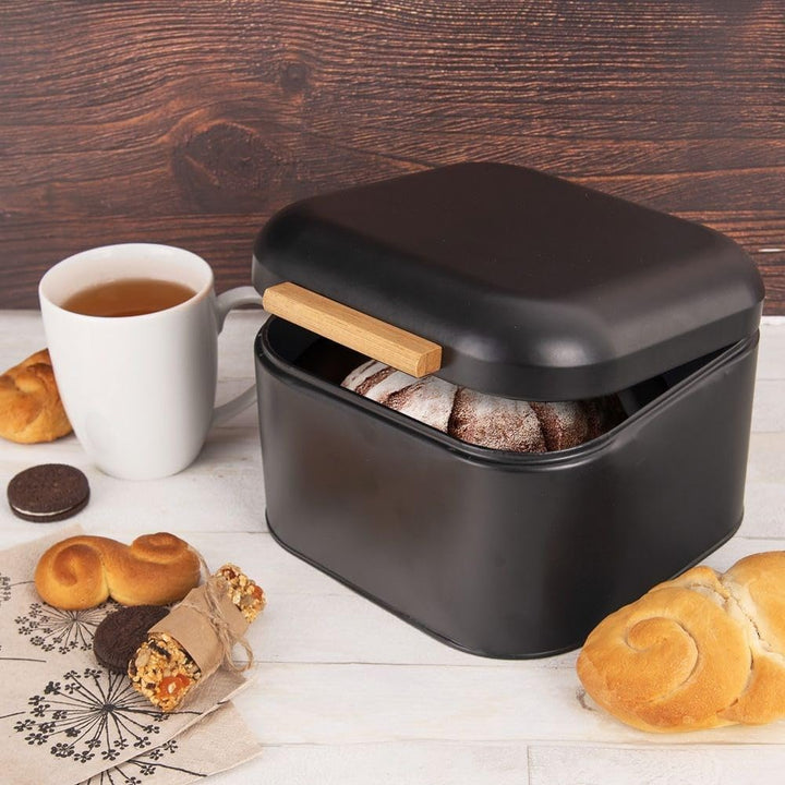 orion group - Brotkasten Metall mit Bambusgriff - Brotbox Brotdose - brotkiste - brot aufbewahrungsb