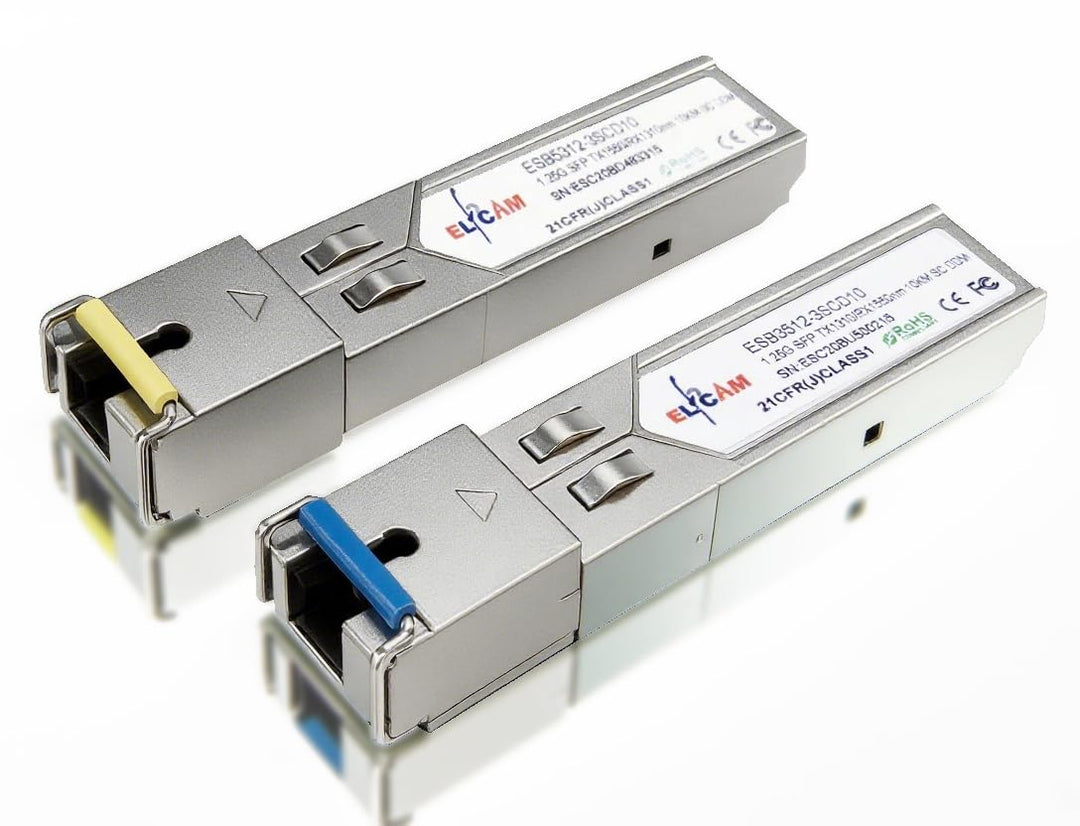 Elfcam® – 2 Stück Modul SFP 1,25G, Anschluss mit Glasfaserkabel Singlemode SC, 1000Base-BX TX 1310nm
