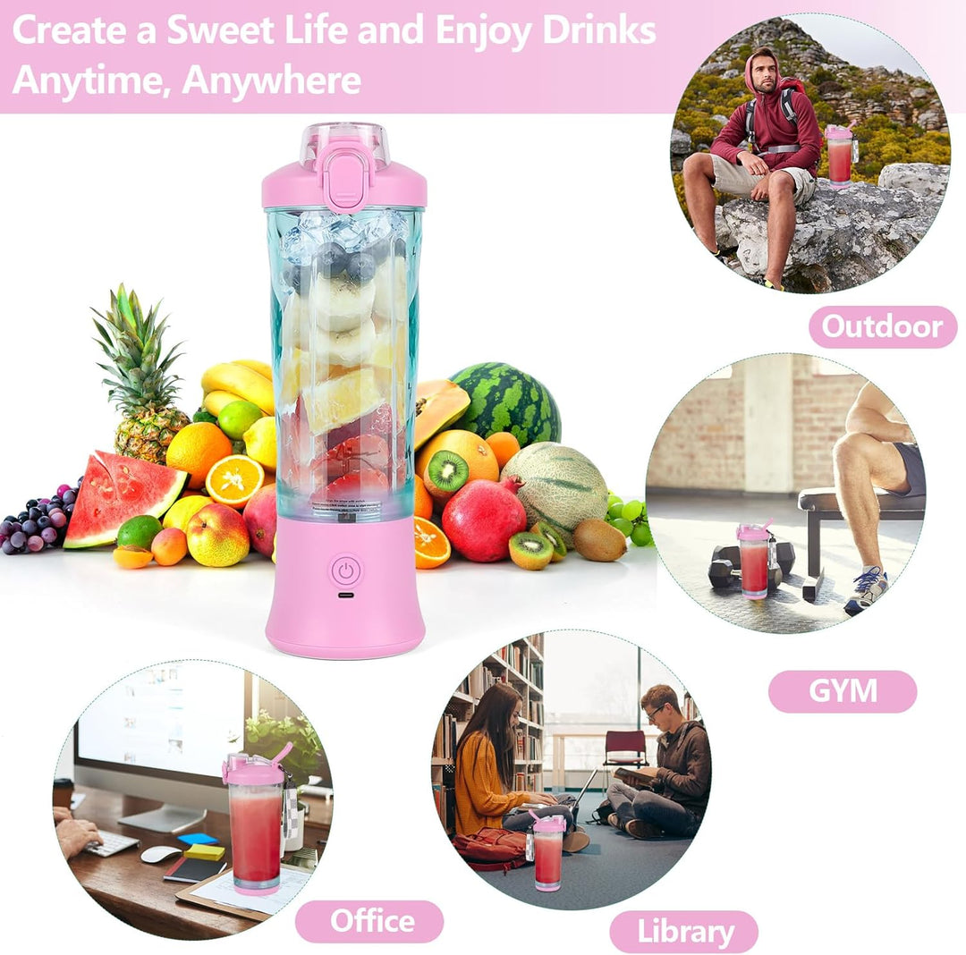 Dreamhigh® Mixer Smoothie Maker, 600ml Tragbarer Mixer für Smoothies und Shakes mit 6 Klingen, 4000m