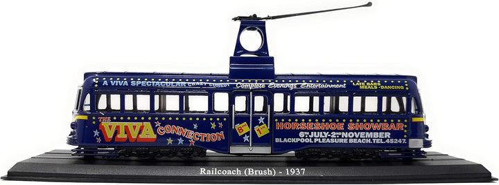 Atlas Strassenbahn Railcoach Blackpool Brush Tram 1937 Standmodell ohne Funktion Miniaturmodell Meta