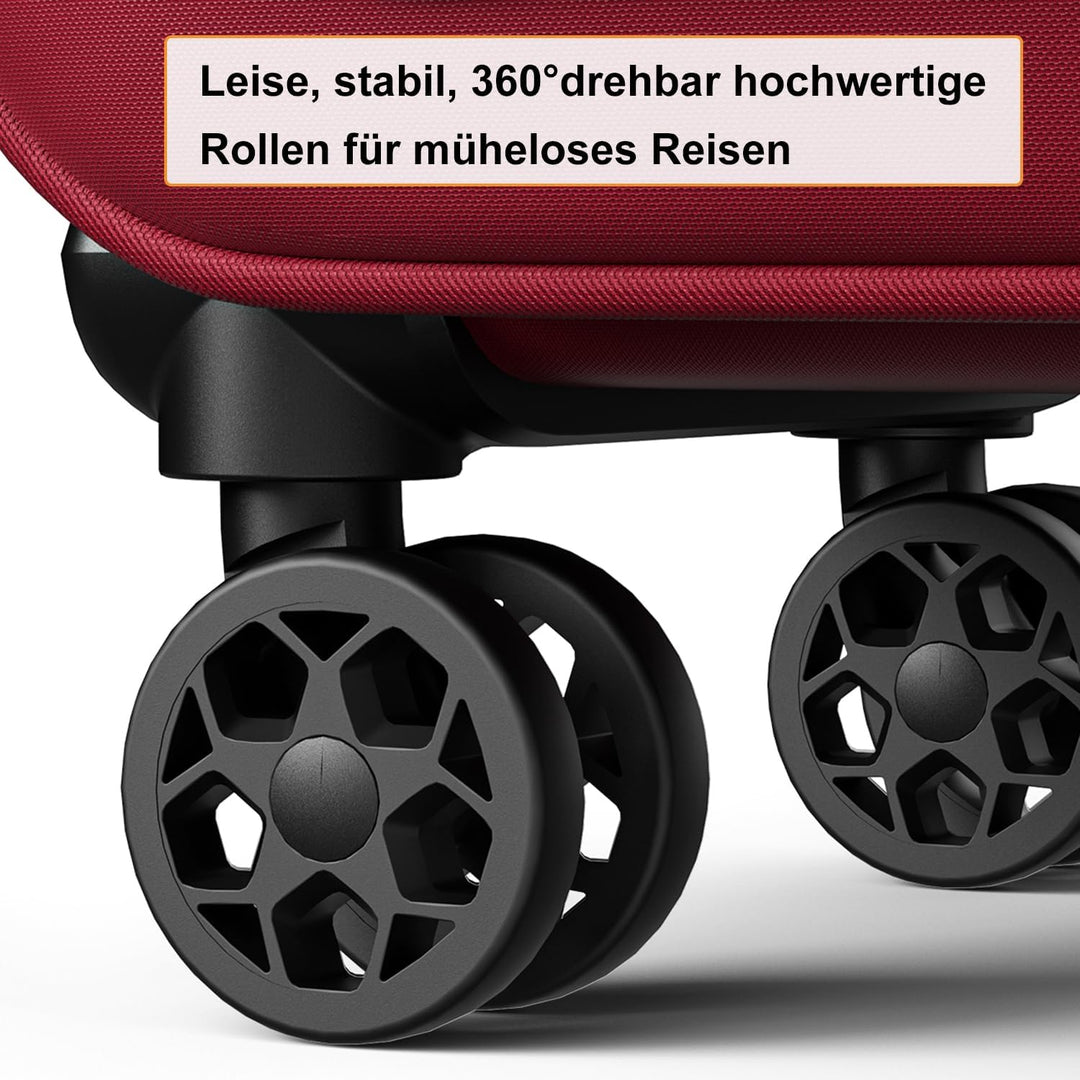 ABISTAB Verage Cabin Weichschalen Kabinen-Koffer | 56x38x23(+5) cm Burgundy mit Dehnfalte erweiterba