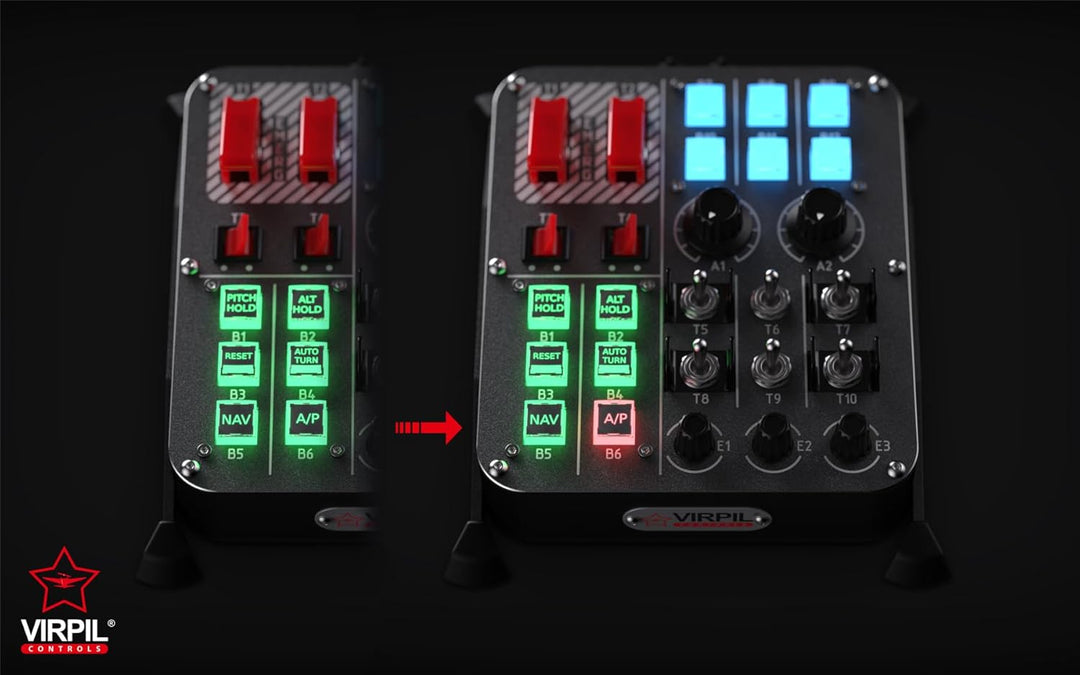 VIRPIL Controls - Universal Control Panel #1 (Flugsimulation, RGB-Beleuchtung, PC-Gaming, Flugsim-Ta