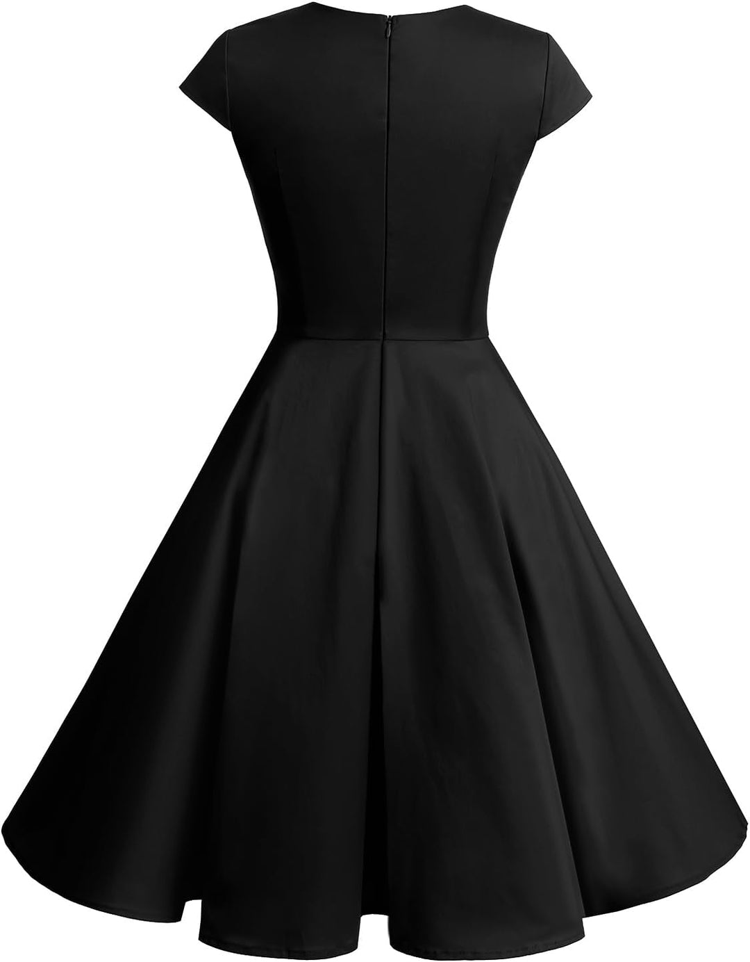 Bbonlinedress 1950er Vintage Retro Cocktailkleid Rockabilly V-Ausschnitt Faltenrock Abendkleid Party