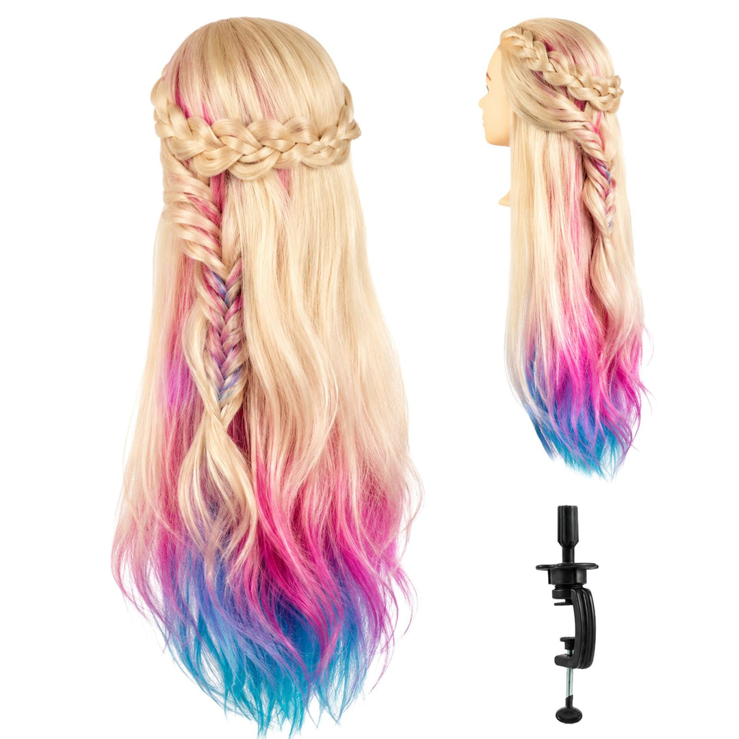 28 Zoll Übungskopf Friseur Mannequin Kopf mit Klemme Haartraining (Gebrochenes Weiss), Gebrochenes W