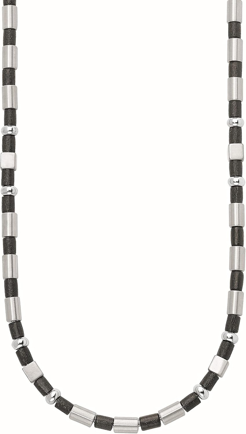 s.Oliver Halskette Edelstahl Herren Halsschmuck, Schwarz, Kommt in Schmuck Geschenk Box, BICOLOR