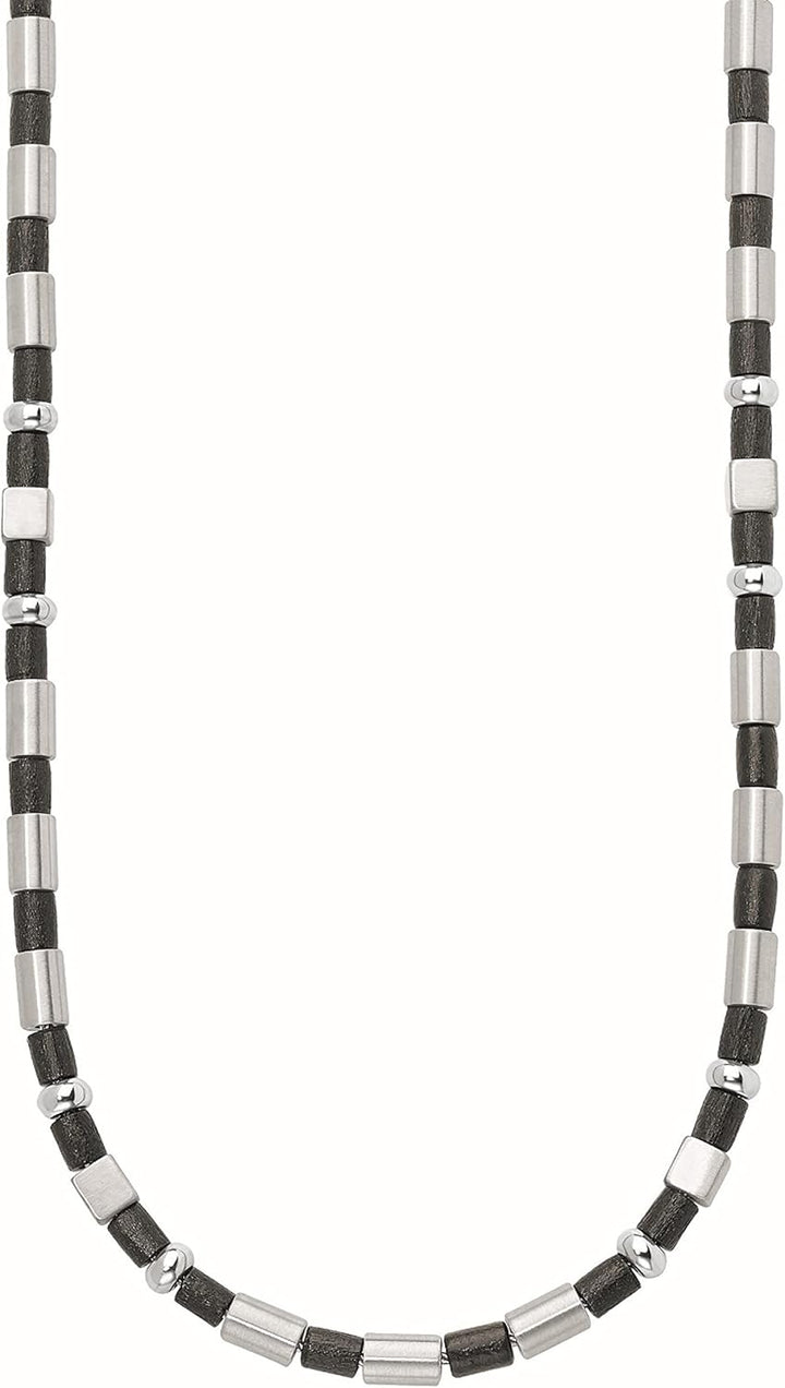 s.Oliver Halskette Edelstahl Herren Halsschmuck, Schwarz, Kommt in Schmuck Geschenk Box, BICOLOR