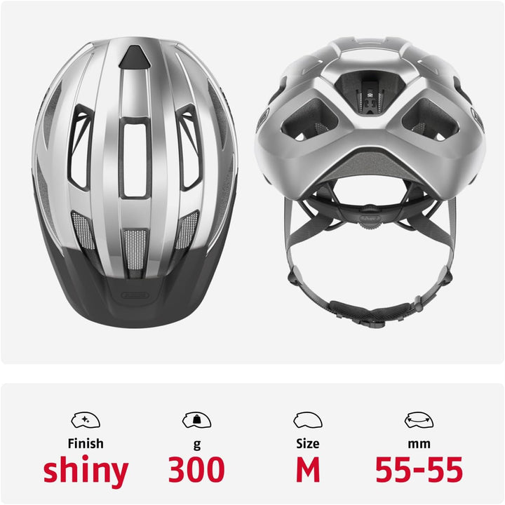 ABUS Rennradhelm Macator - sportiver Fahrradhelm für Einsteiger - auch für Zopfträger/-innen - für D