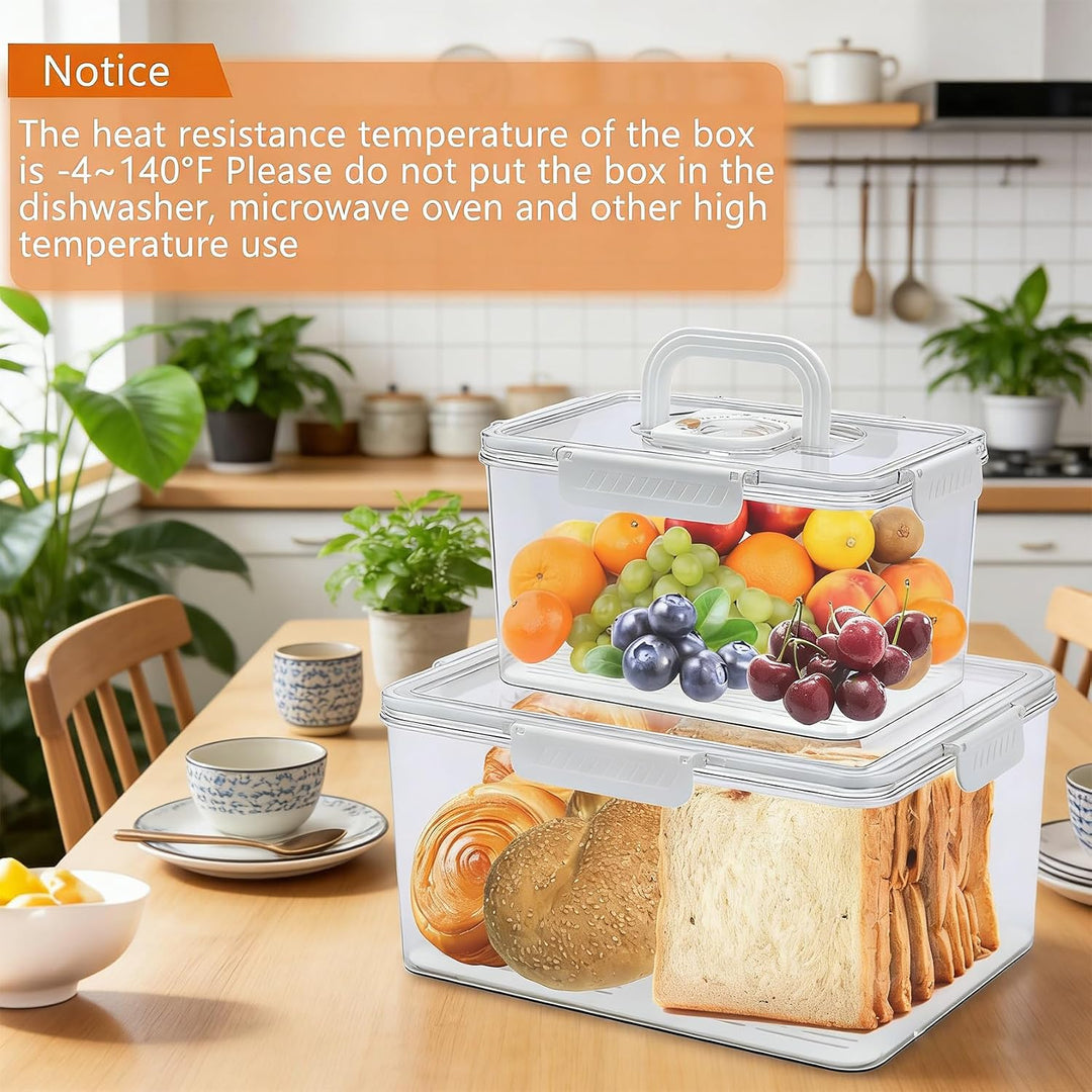 Brot Aufbewahrungsbox 2er Set Datumsanzeige mit integriertem Griff