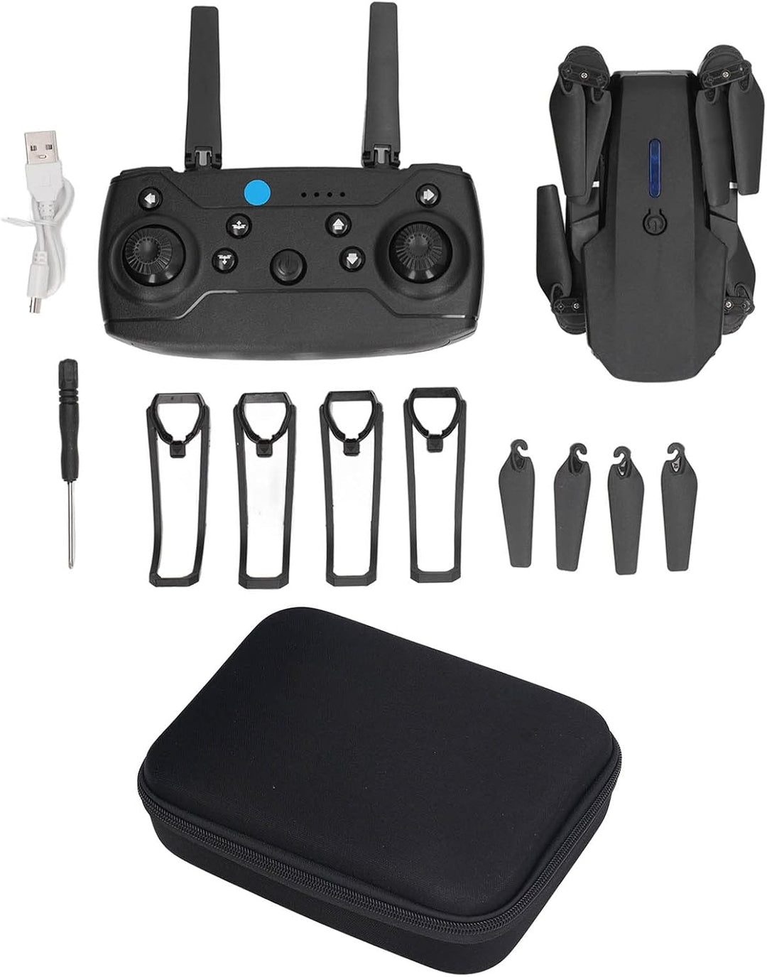 E88 Faltbare Drohnen mit 4K HD FPV Dual-Kamera, Drohne RC Quadcopter-Unterstützung APP-Steuerung, Fl