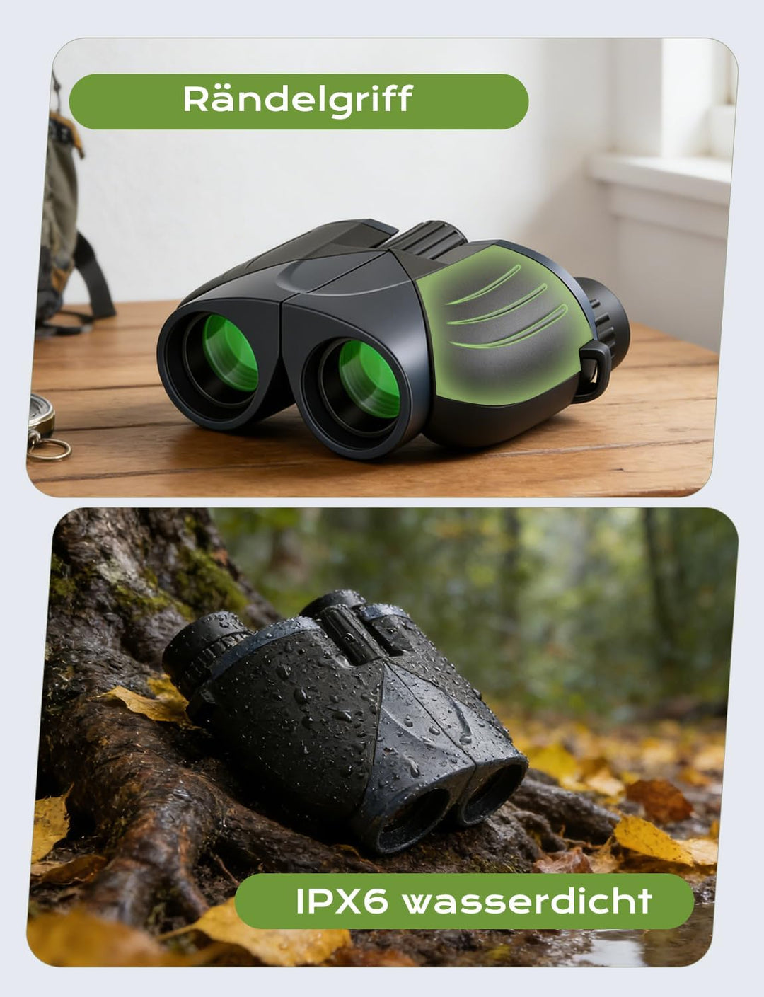 LIORQUE 10×25 Fernglas für Kinder & Erwachsene | Binoculars Kompakt, Faltbar & Leicht | Geeignet für