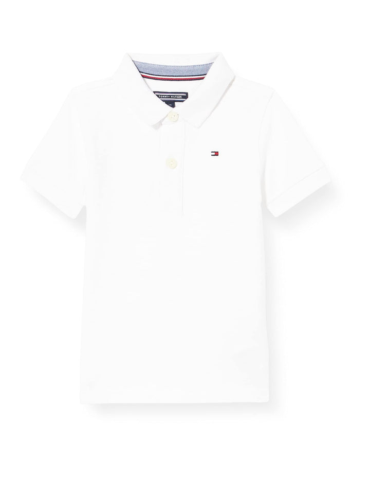 Tommy Hilfiger Jungen Poloshirt Kurzarm aus Bio-Baumwolle 110 Bright White, 110 Bright White
