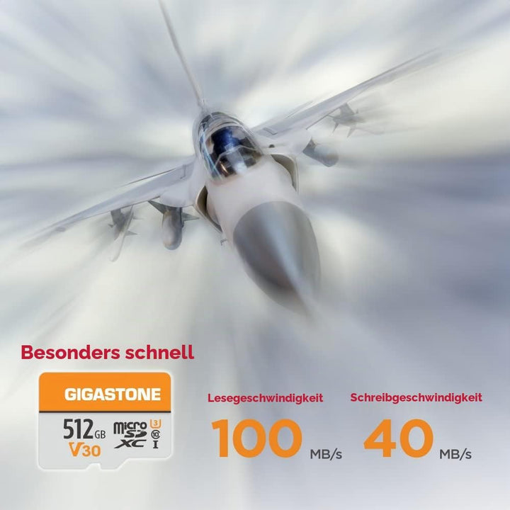 Gigastone 512GB MicroSDXC Speicherkarte 2er-Pack + SD Adapter, für Kamera, PC, Laptop und Tablet, Le